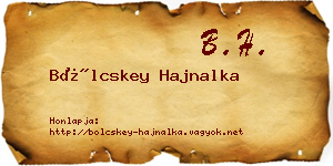 Bölcskey Hajnalka névjegykártya