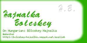 hajnalka bolcskey business card