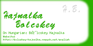 hajnalka bolcskey business card